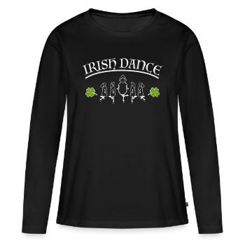 Danse irlandaise - T-shirt manches longues Premium bio Femme - noir - Devant - Julia (174cm)