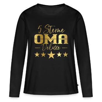 5 stars Grandma Deluxe / Family, Grandchildren - Women's Premium Organic Long Sleeve Shirt - black - Front - Julia (174cm)
