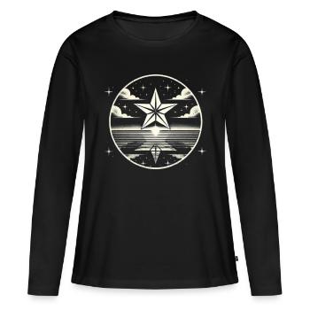 corps céleste, idée cadeau, ciel étoilé comète L - T-shirt manches longues Premium bio Femme - noir - Devant - Julia (174cm)