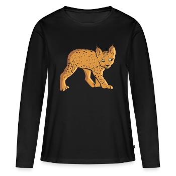 Sweet baby Lynx is a big cat and wild cat - Women's Premium Organic Long Sleeve Shirt - black - Front - Julia (174cm)