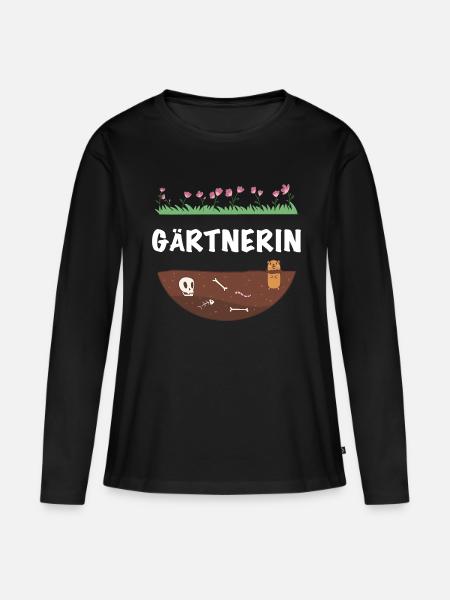 Gärtnerin Garten - Frauen Premium Bio Langarmshirt - Schwarz
