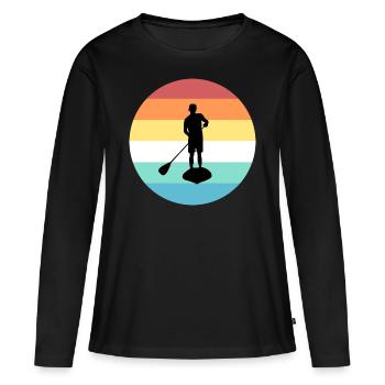 SUP - T-shirt manches longues Premium bio Femme - noir - Devant - Julia (174cm)