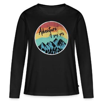 aventure - T-shirt manches longues Premium bio Femme - noir - Devant - Julia (174cm)