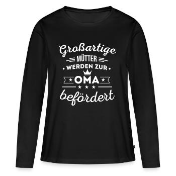Oma - Großartige Mütter - Frauen Premium Bio Langarmshirt - Schwarz - Vorne - Julia (174cm)