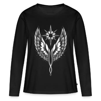 Engelsflügel Engel Flügel Erzengel - Frauen Premium Bio Langarmshirt - Schwarz - Vorne - Julia (174cm)