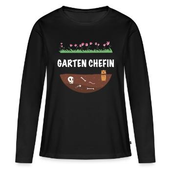 Garten Chefin - Frauen Premium Bio Langarmshirt - Schwarz - Vorne - Julia (174cm)