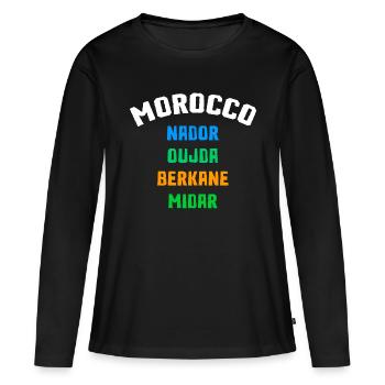 Nador Oujda Berkane Midar Maroc - T-shirt manches longues Premium bio Femme - noir - Devant - Julia (174cm)