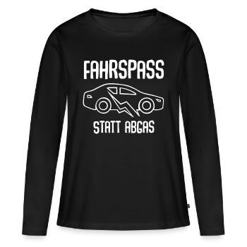 E-Auto Elektroauto - Frauen Premium Bio Langarmshirt - Schwarz - Vorne - Julia (174cm)