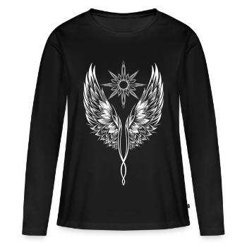 Engelsflügel Engel Flügel Erzengel - Frauen Premium Bio Langarmshirt - Schwarz - Vorne - Julia (174cm)