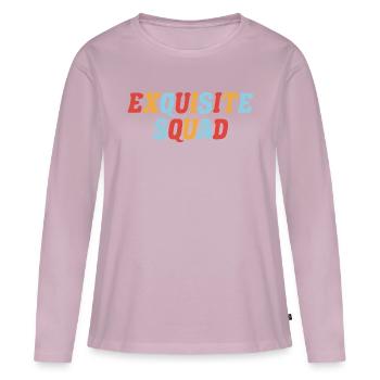 Graphique de l’escouade - T-shirt manches longues Premium bio Femme - rose poudré - Devant - Julia (174cm)