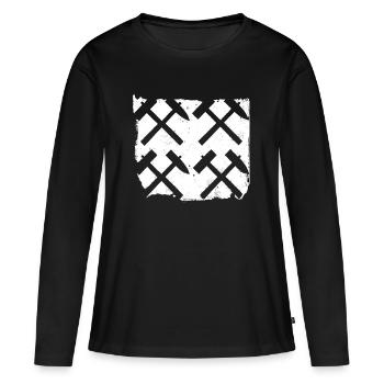 Artisan mineur des mines de maillet et de fer - T-shirt manches longues Premium bio Femme - noir - Devant - Julia (174cm)