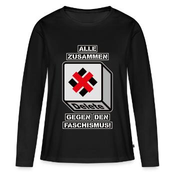 TOUS ENSEMBLE CONTRE LE FASCISME - T-shirt manches longues Premium bio Femme - noir - Devant - Julia (174cm)
