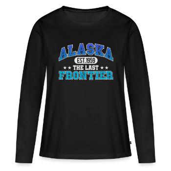 Alaska - T-shirt manches longues Premium bio Femme - noir - Devant - Julia (174cm)