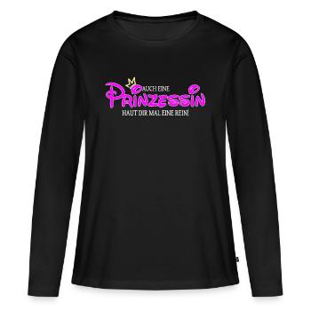 Prinzessin Haut mal eine rein! Frauentag Geschenk - Frauen Premium Bio Langarmshirt - Schwarz - Vorne - Julia (174cm)