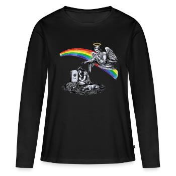 Papa disparu en deuil - T-shirt manches longues Premium bio Femme - noir - Devant - Julia (174cm)