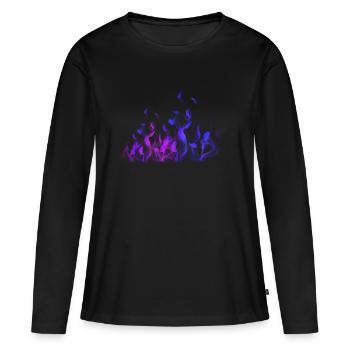 COMME AU COUCHER DU SOLEIL - T-shirt manches longues Premium bio Femme - noir - Devant - Julia (174cm)