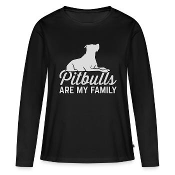 Pitbulls are my friendly - Women's Premium Organic Long Sleeve Shirt - black - Front - Julia (174cm)