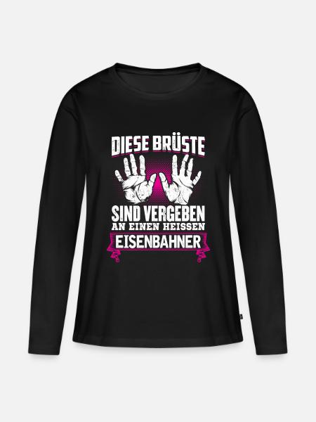 EISENBAHNER - Brüste - Frauen Premium Bio Langarmshirt - Schwarz
