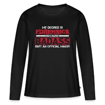 Criminalistique - Criminalistique - Enquêteurs sur les scènes de crime - T-shirt manches longues Premium bio Femme - noir - Devant - Julia (174cm)
