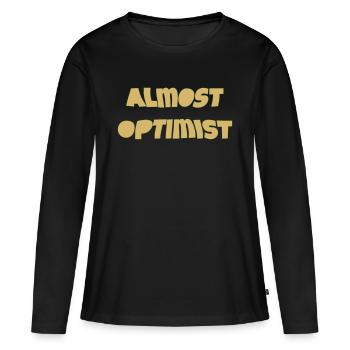 presque optimiste - T-shirt manches longues Premium bio Femme - noir - Devant - Julia (174cm)