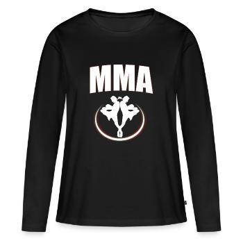 MMA - T-shirt manches longues Premium bio Femme - noir - Devant - Julia (174cm)