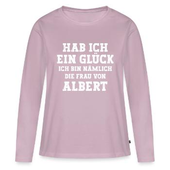 Ich bin die Frau von Albert Hochzeit - Frauen Premium Bio Langarmshirt - Altrosa - Vorne - Julia (174cm)