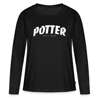 Citation de Potter - T-shirt manches longues Premium bio Femme - noir - Devant - Julia (174cm)