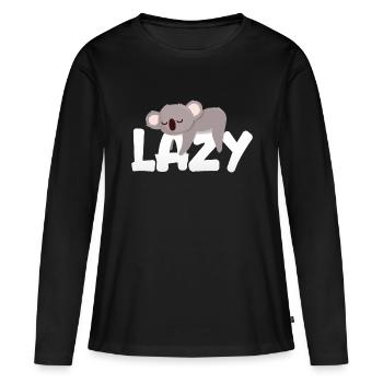 Koala paresseux - T-shirt manches longues Premium bio Femme - noir - Devant - Julia (174cm)