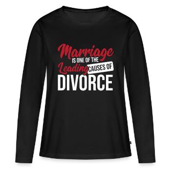 Scheidung Ende der Ehe Scheidung geschieden - Frauen Premium Bio Langarmshirt - Schwarz - Vorne - Julia (174cm)