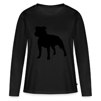staffbullv1 - T-shirt manches longues Premium bio Femme - noir - Devant - Julia (174cm)