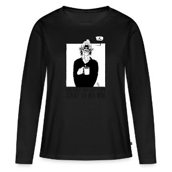 Morgenmuffel Langschläfer Kack Montag Langschläfer - Frauen Premium Bio Langarmshirt - Schwarz - Vorne - Julia (174cm)