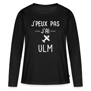 je peux pas j ai ulm pilote ulm baptême ulm - T-shirt manches longues Premium bio Femme - noir - Devant - Julia (174cm)