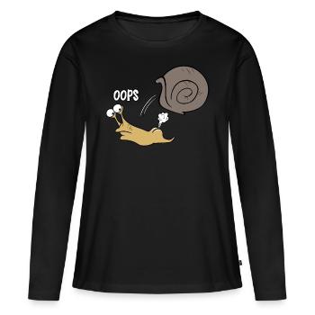 Schnecke oops - Frauen Premium Bio Langarmshirt - Schwarz - Vorne - Julia (174cm)