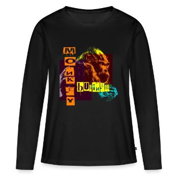 monkey business - T-shirt manches longues Premium bio Femme - noir - Devant - Julia (174cm)