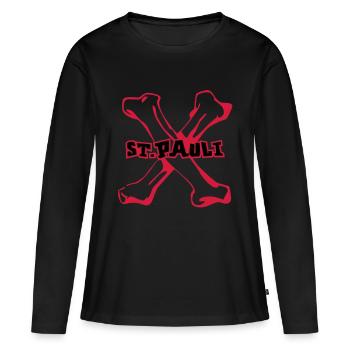 St Pauli, Hambourg - T-shirt manches longues Premium bio Femme - noir - Devant - Julia (174cm)
