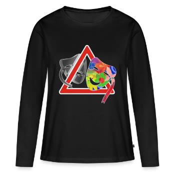 sautes d'humeur ATTENTION - T-shirt manches longues Premium bio Femme - noir - Devant - Julia (174cm)