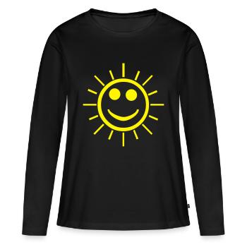 Sun, sunshine - T-shirt manches longues Premium bio Femme - noir - Devant - Julia (174cm)