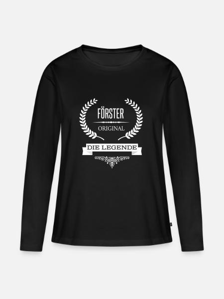 Förster - Frauen Premium Bio Langarmshirt - Schwarz