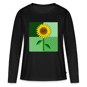 Tournesol - T-shirt manches longues Premium bio Femme - noir - Devant - Julia (174cm)