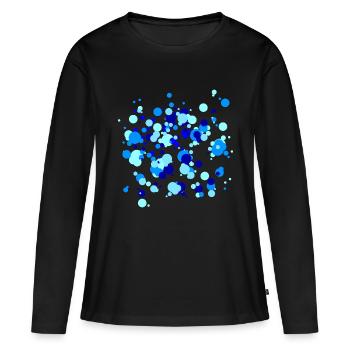 Blaue Punkte - Frauen Premium Bio Langarmshirt - Schwarz - Vorne - Julia (174cm)