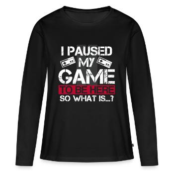 Gamer Zocker Kinder Geschenk Online lustige Spruch - Frauen Premium Bio Langarmshirt - Schwarz - Vorne - Julia (174cm)