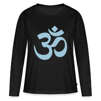 om 5 - T-shirt manches longues Premium bio Femme - noir - Devant - Julia (174cm)