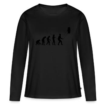 Kite - Women's Premium Organic Long Sleeve Shirt - black - Front - Julia (174cm)