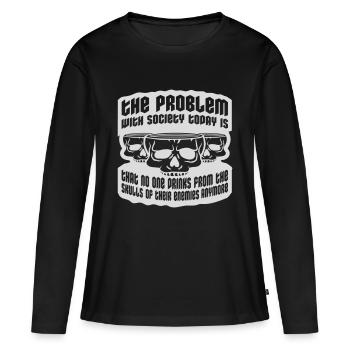 boissons de crânes ennemis - T-shirt manches longues Premium bio Femme - noir - Devant - Julia (174cm)