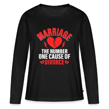 Le mariage - la première cause de divorce Le divorce - T-shirt manches longues Premium bio Femme - noir - Devant - Julia (174cm)