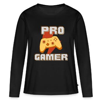 pro gamer - Frauen Premium Bio Langarmshirt - Schwarz - Vorne - Julia (174cm)