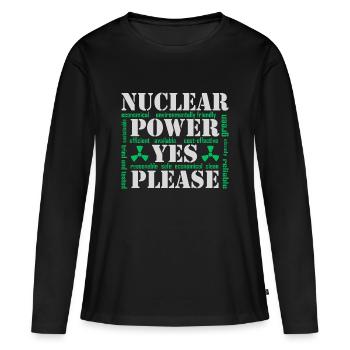 L’énergie nucléaire, oui s’il vous plaît, l’énergie nucléaire - T-shirt manches longues Premium bio Femme - noir - Devant - Julia (174cm)