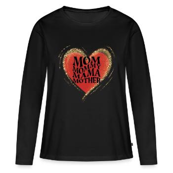 Mom Mommy Mama Mother - T-shirt manches longues Premium bio Femme - noir - Devant - Julia (174cm)