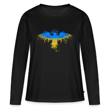 Ukrainian Eagle Freedom Ukraine - Women's Premium Organic Long Sleeve Shirt - black - Front - Julia (174cm)