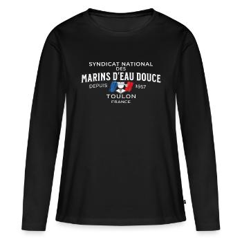 Syndicat national des marins d eau douce 1 - T-shirt manches longues Premium bio Femme - noir - Devant - Julia (174cm)